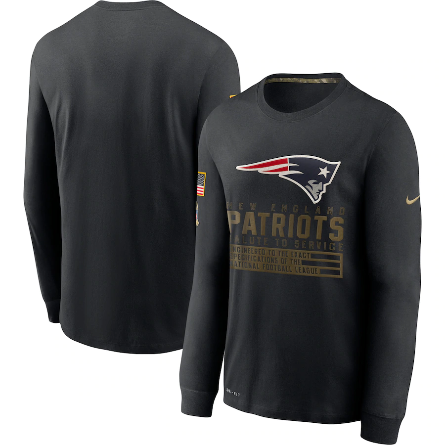 Men NFL New England Patriots T Shirt Nike Olive Salute To Service Green